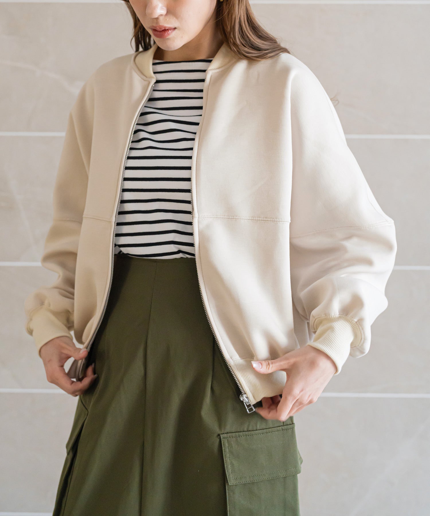 mili an deni scuba oversized blouson