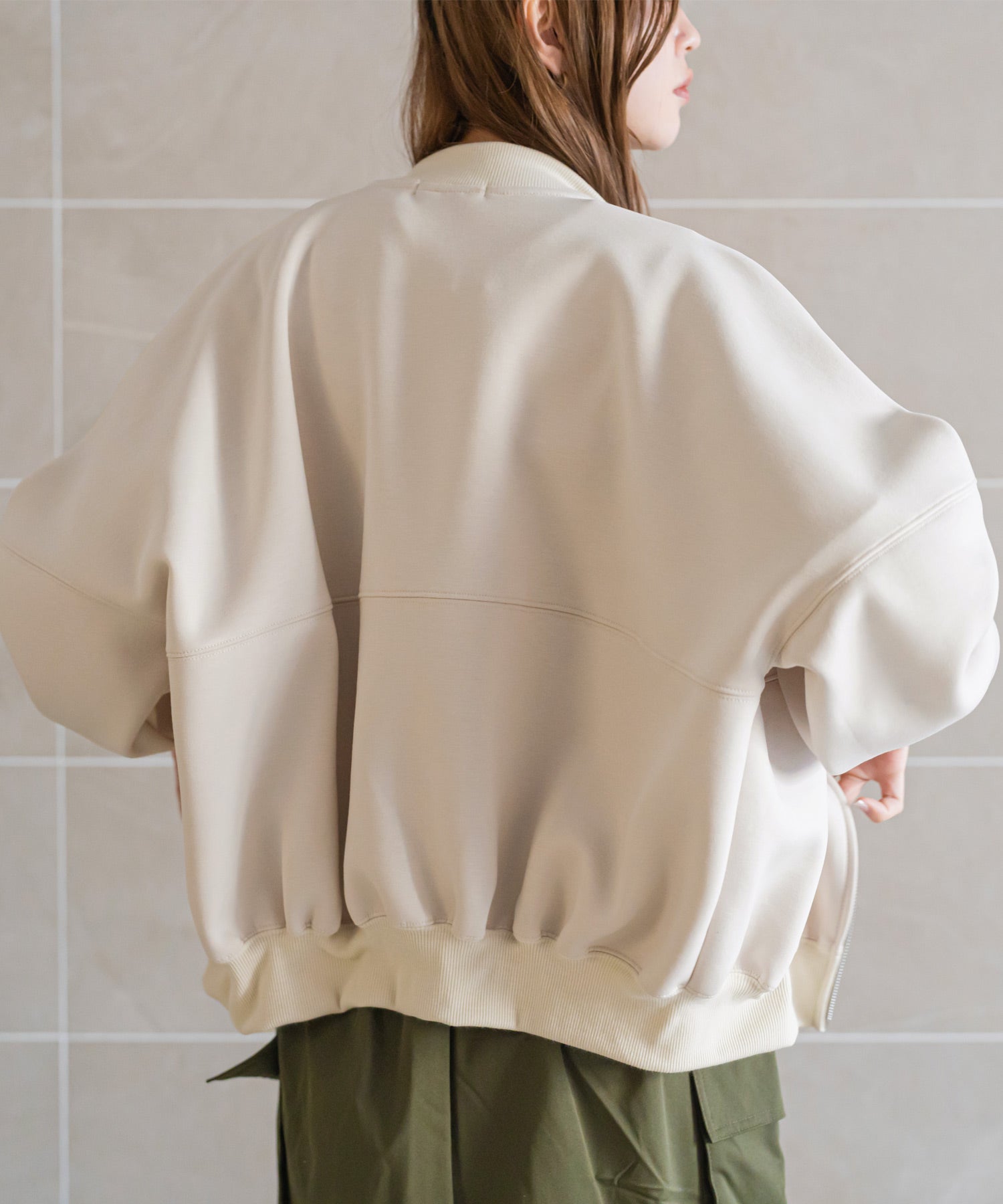 mili an deni scuba oversized blouson