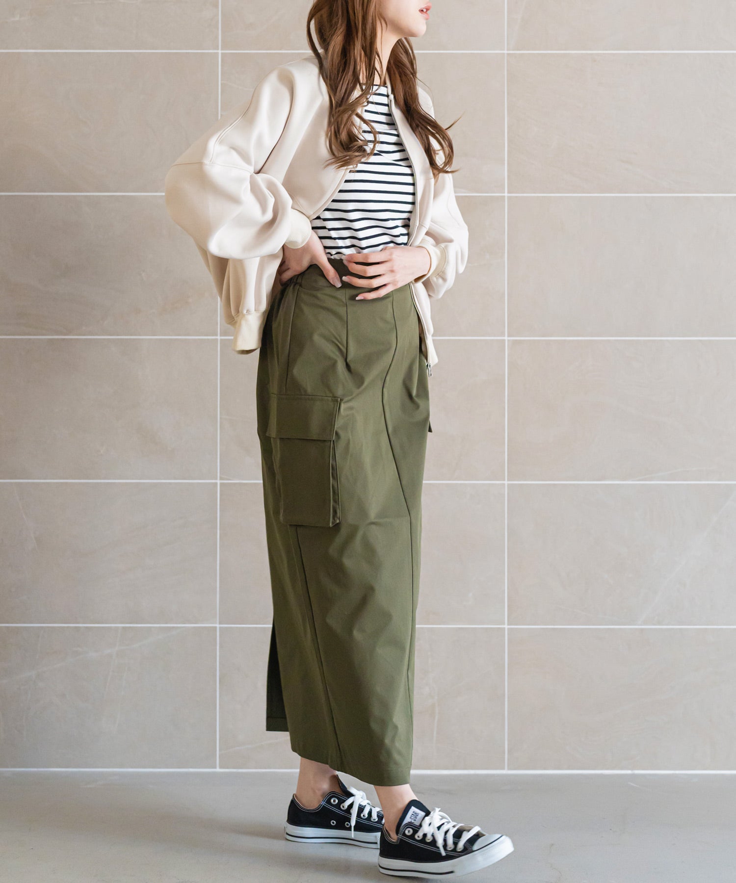 mili an deni scuba oversized blouson