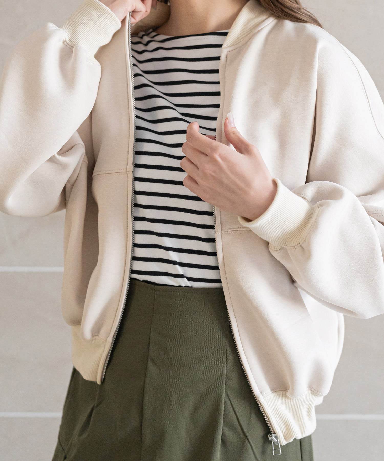 mili an deni scuba oversized blouson