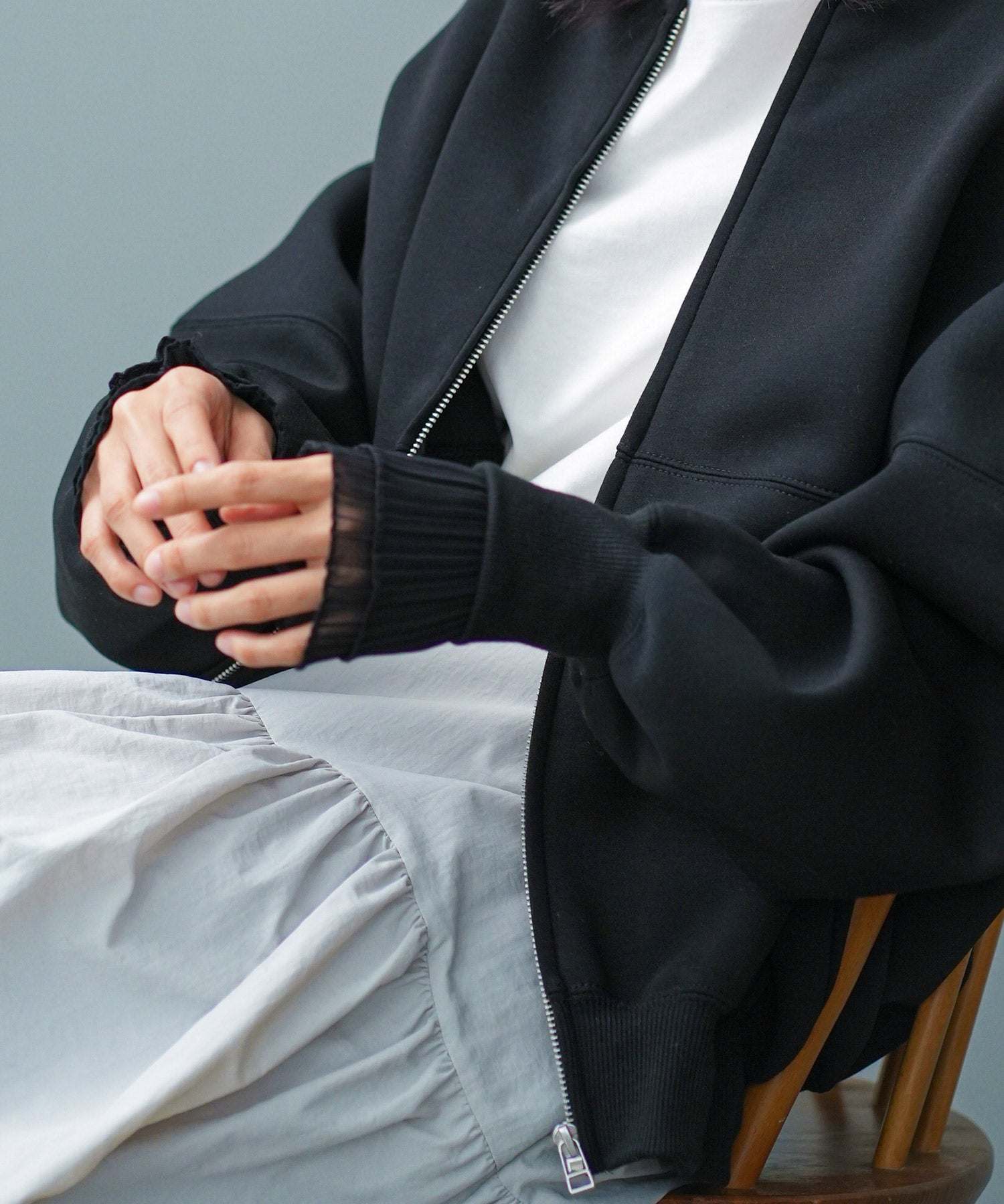 mili an deni scuba oversized blouson