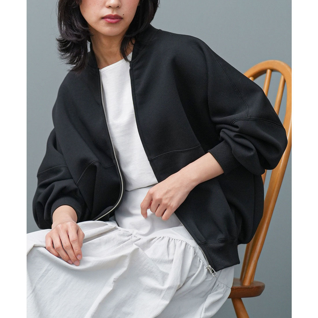 mili an deni scuba oversized blouson