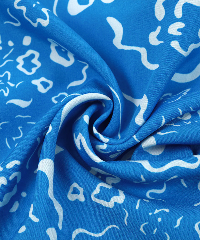 ミエット miette プリントワイドイージーパンツ (ブルー) ブルー