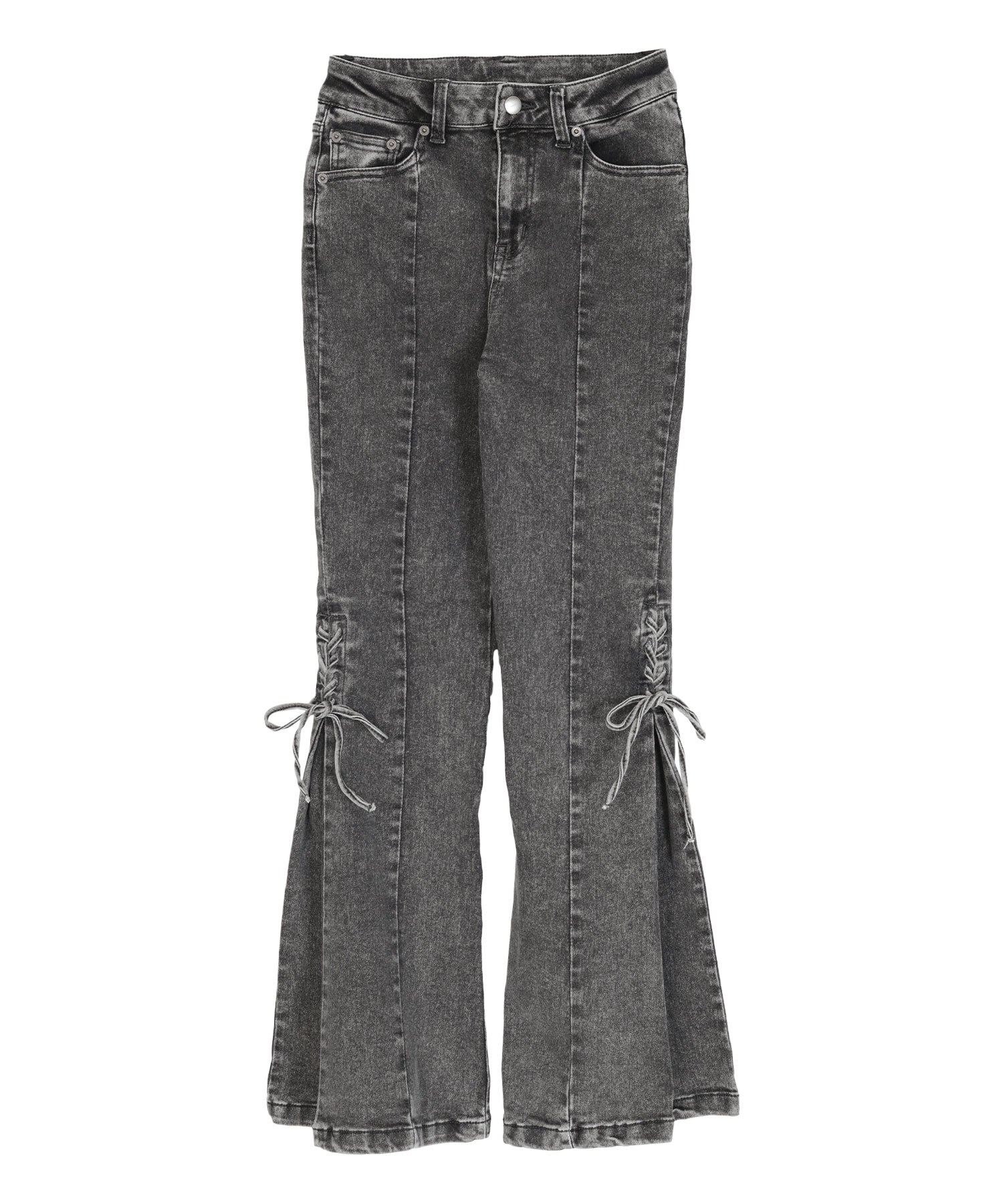 ミエット miette レースアップフレアデニムパンツ