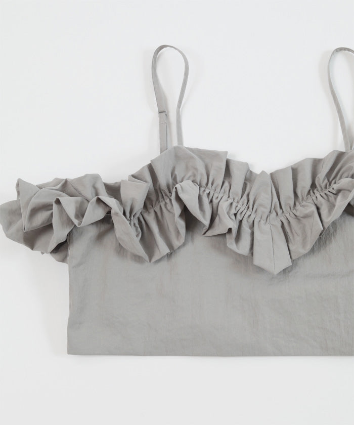 ミエット miette ギャザーフリルオフショルビスチェ (ブラック) ブラック