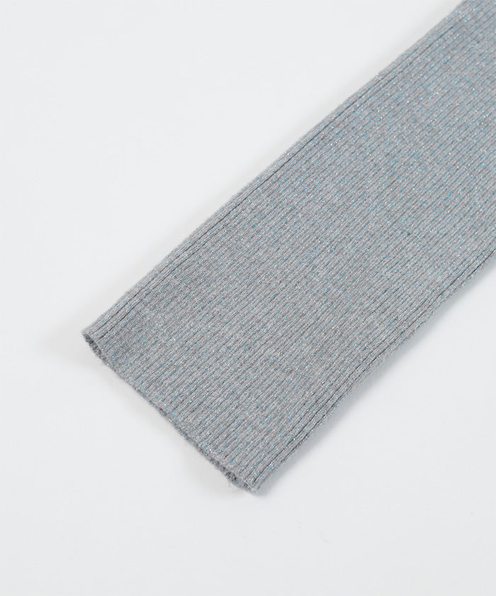 ミエット miette オフショルラメリブニット (グレー) グレー