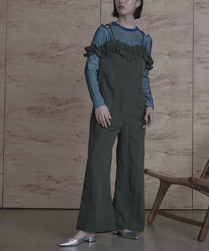 ミエット miette フリルオフショルオールインワン