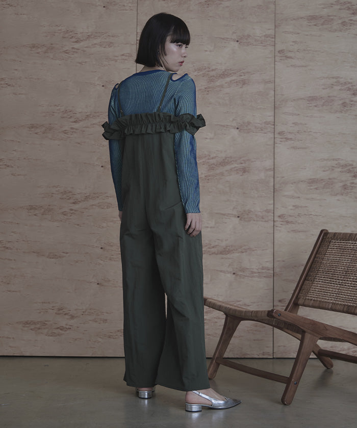 ミエット miette フリルオフショルオールインワン