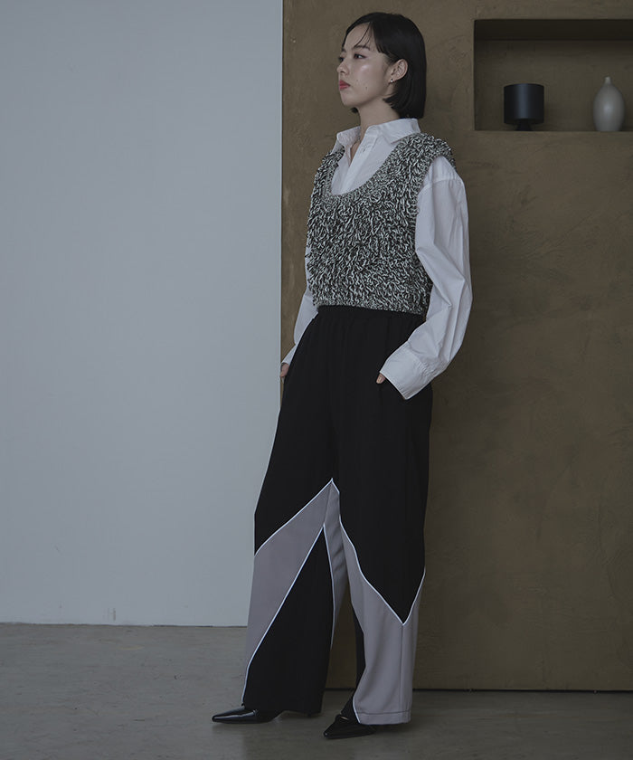 ミエット miette バックベルトループニットベスト