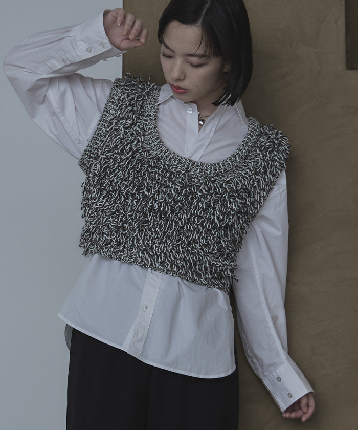 ミエット miette バックベルトループニットベスト