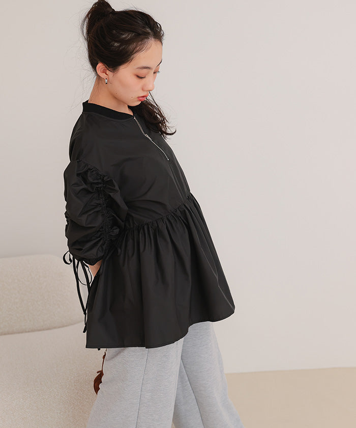 ミエット miette ドロストスリーブペプラムトップス (エクリュ) エクリュ