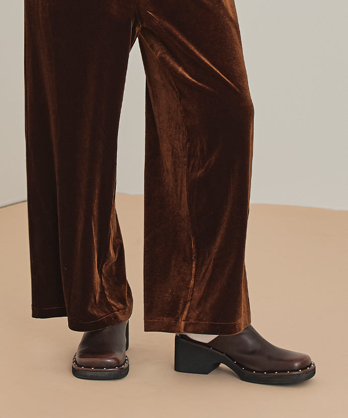 ミエット miette ベロアサロペット (ブラウン) ブラウン