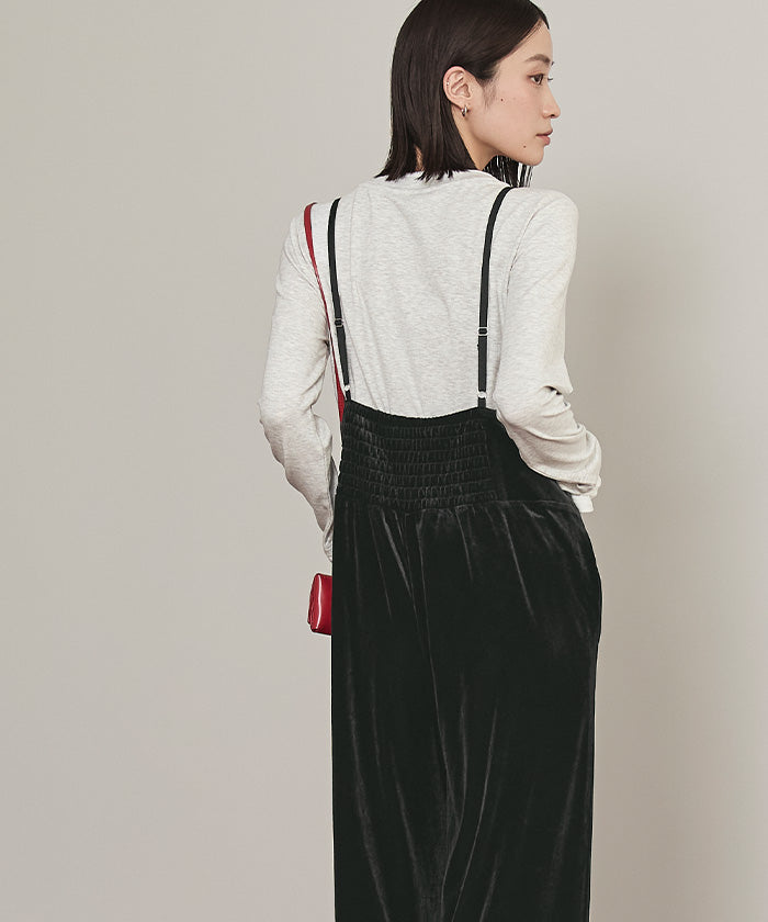 ミエット miette ベロアサロペット (ブラウン) ブラウン