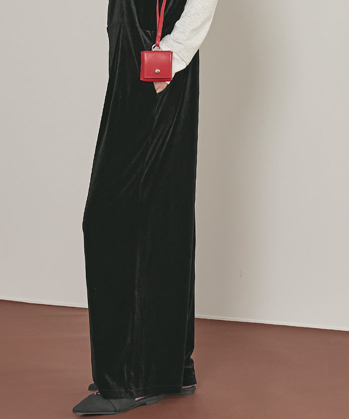 ミエット miette ベロアサロペット (ブラウン) ブラウン