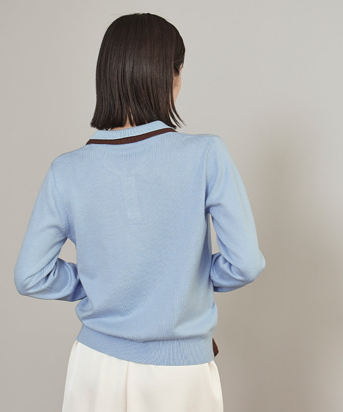 ミエット miette ダブルカラーニット (ピンク) ピンク