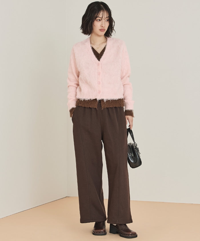 ミエット miette レイヤード風Vネックカーディガン (クリーム) クリーム