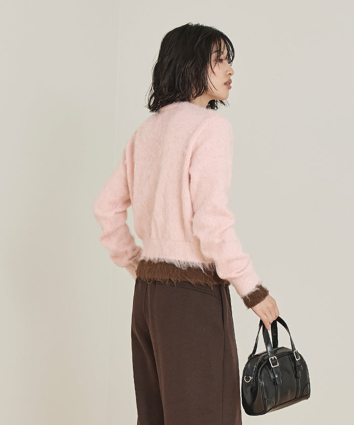 ミエット miette レイヤード風Vネックカーディガン (クリーム) クリーム