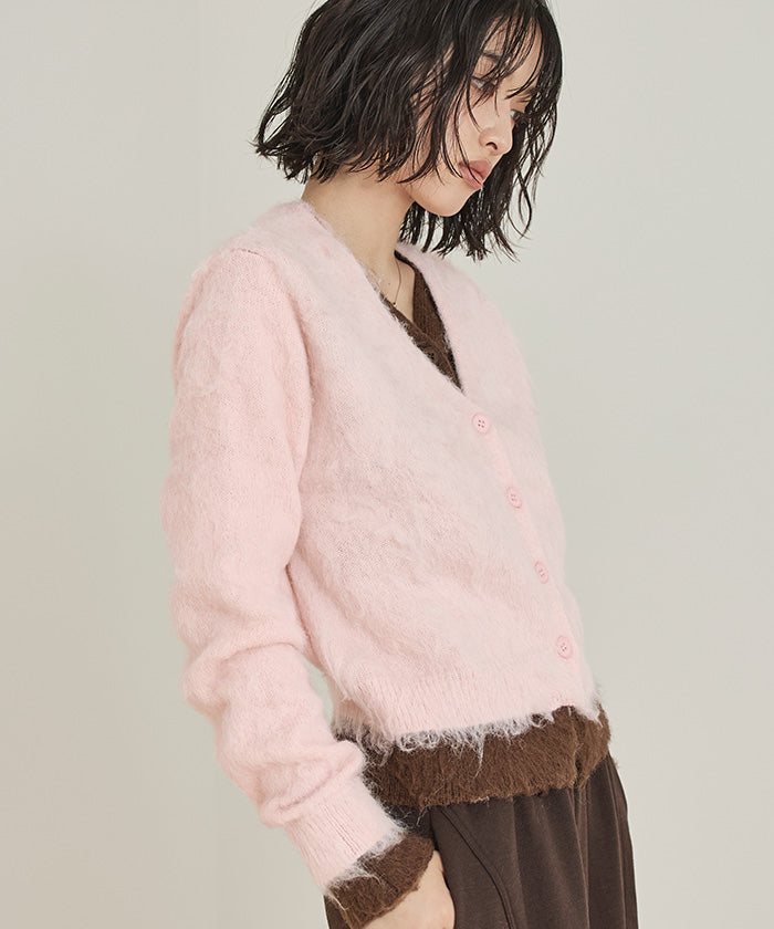 ミエット miette レイヤード風Vネックカーディガン (クリーム) クリーム