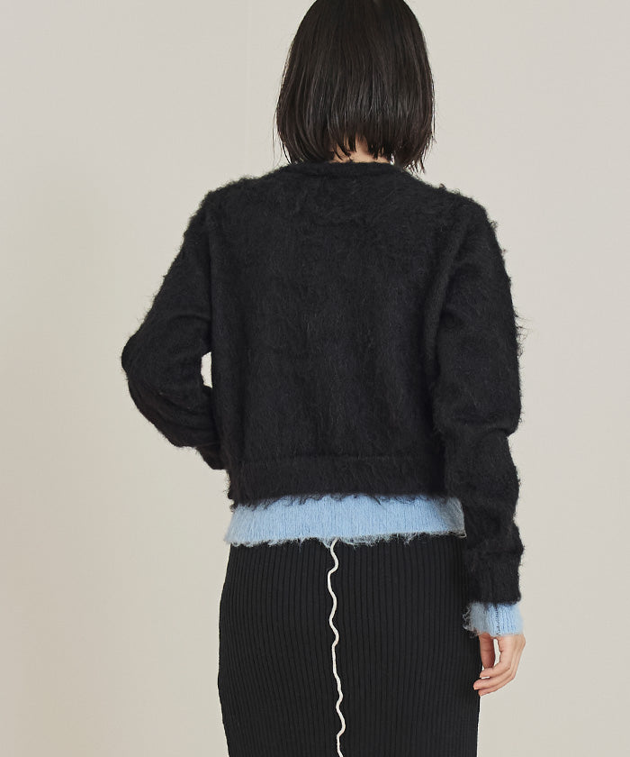 ミエット miette レイヤード風Vネックカーディガン (クリーム) クリーム