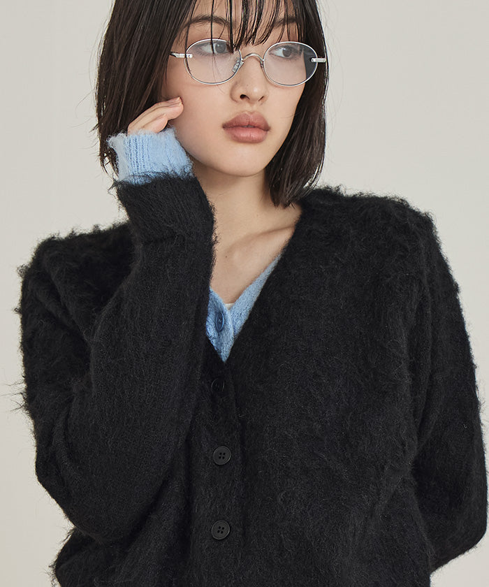 ミエット miette レイヤード風Vネックカーディガン (クリーム) クリーム