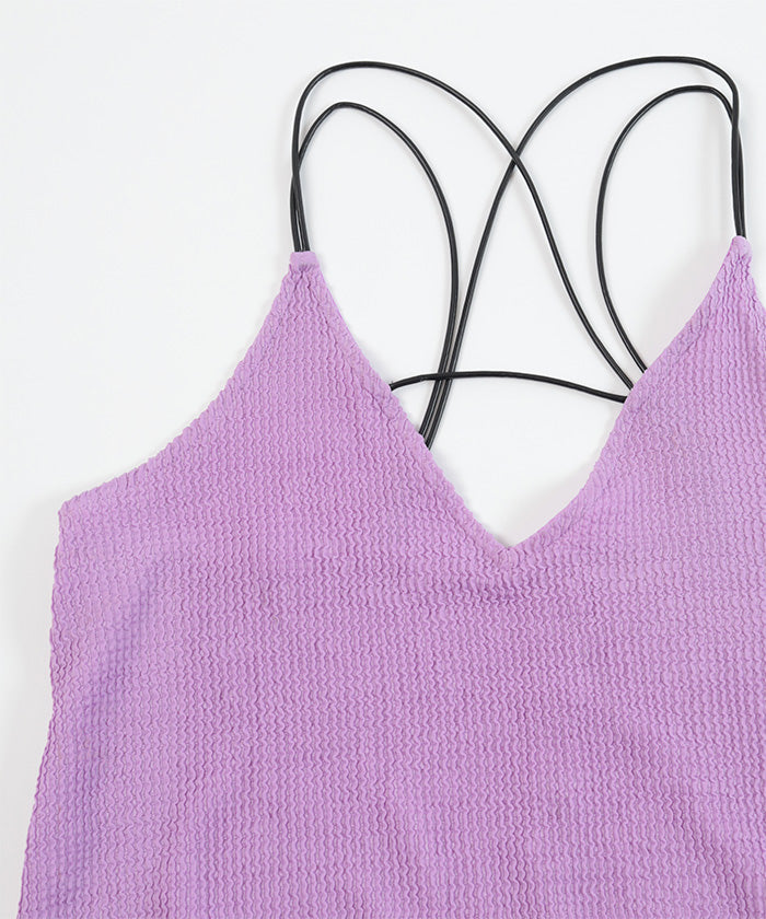 ミエット miette ナミナミジャガードキャミソールワンピース (ブラック) ブラック