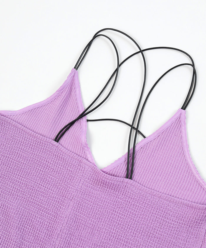 ミエット miette ナミナミジャガードキャミソールワンピース (ブラック) ブラック