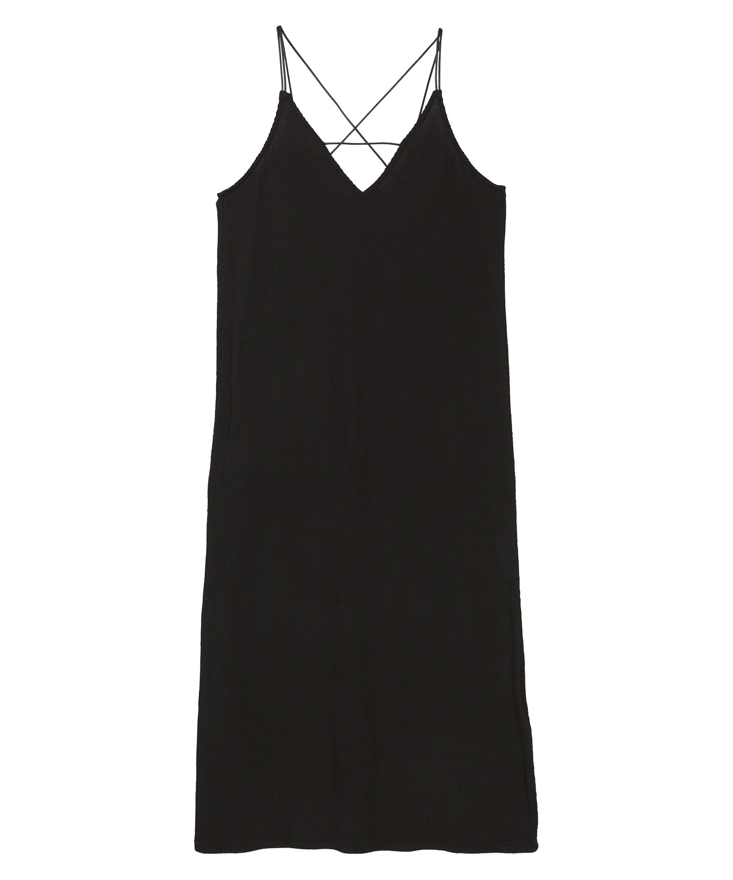 ミエット miette ナミナミジャガードキャミソールワンピース (ブラック) ブラック