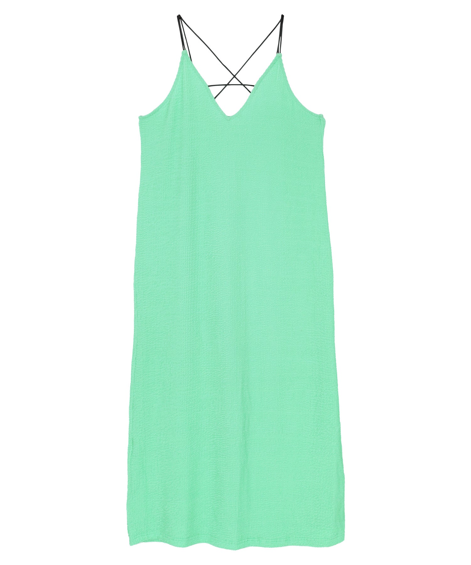 ミエット miette ナミナミジャガードキャミソールワンピース (ブラック) ブラック