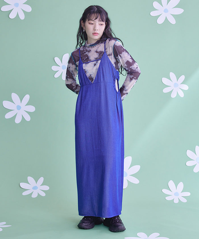 ミエット miette ダンガリーサイドカットキャミソールワンピース