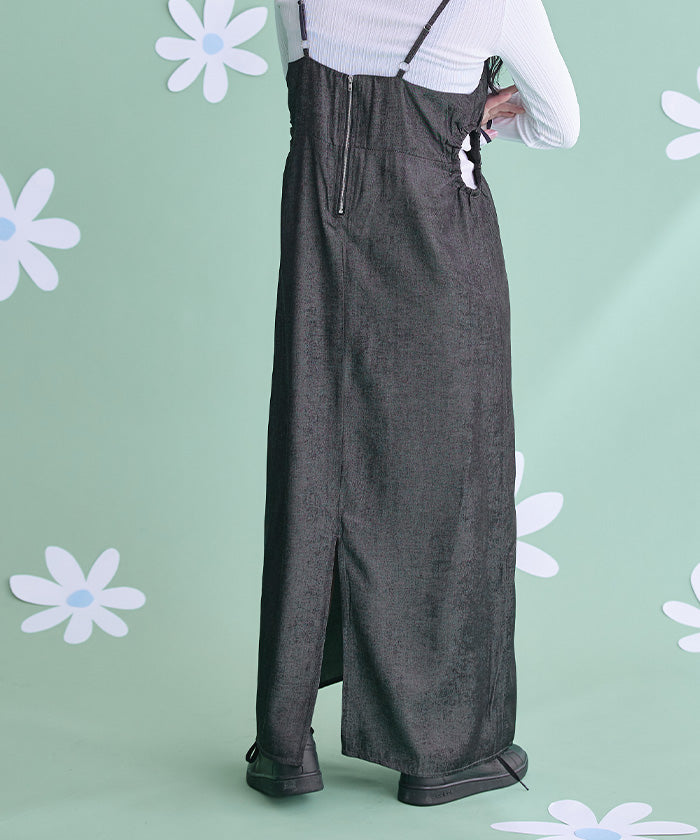 ミエット miette ダンガリーサイドカットキャミソールワンピース