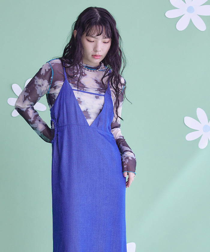 ミエット miette ダンガリーサイドカットキャミソールワンピース