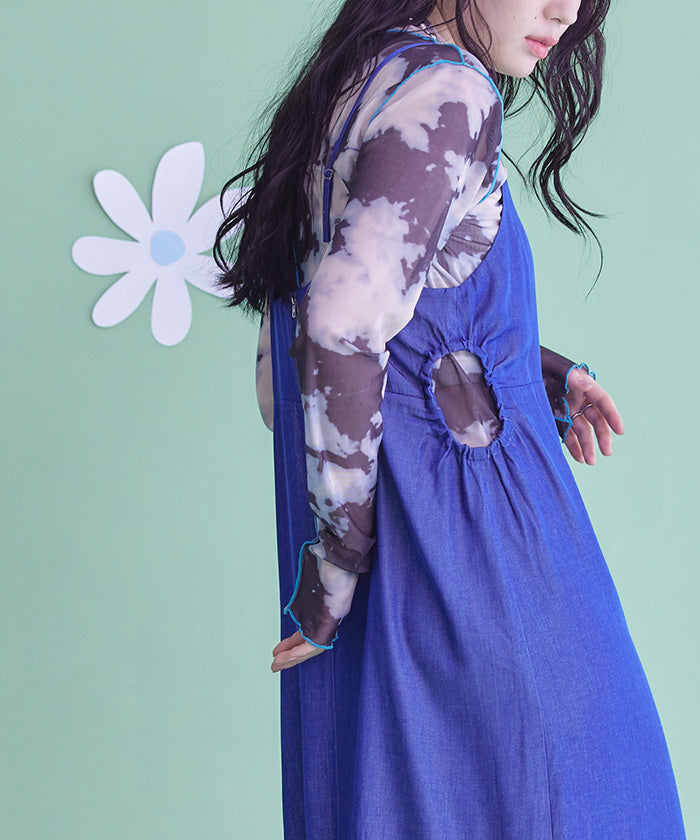 ミエット miette ダンガリーサイドカットキャミソールワンピース