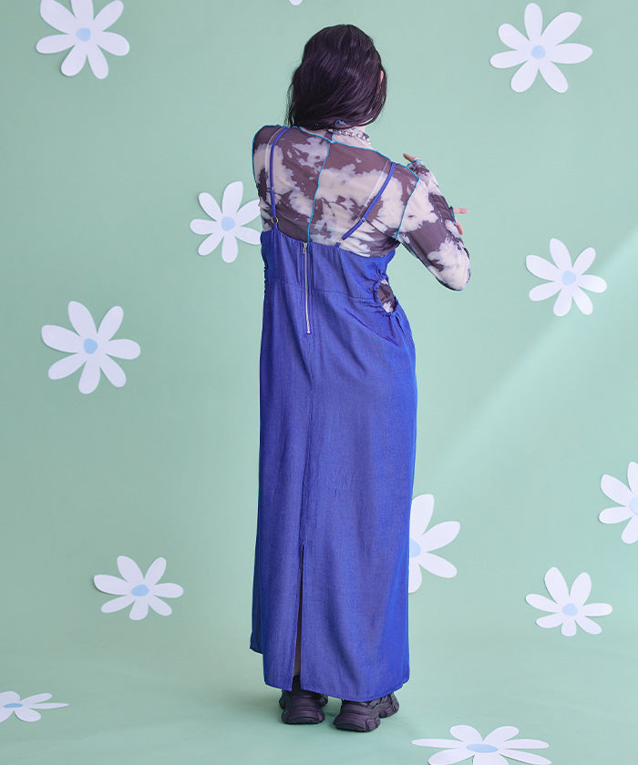 ミエット miette ダンガリーサイドカットキャミソールワンピース