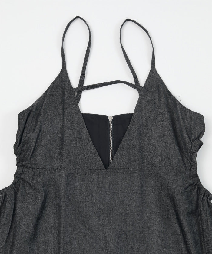 ミエット miette ダンガリーサイドカットキャミソールワンピース