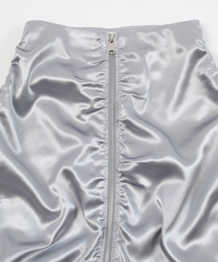 ミエット miette フロントジップシャーリングスカート (ブラック) ブラック