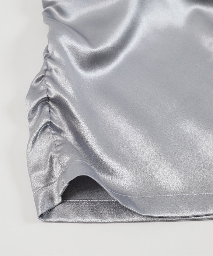 ミエット miette フロントジップシャーリングスカート (ブラック) ブラック