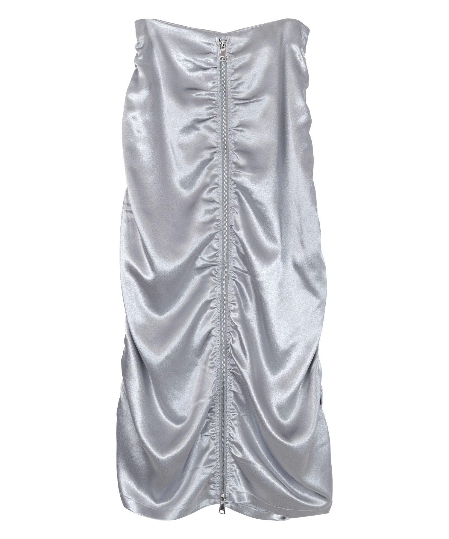 Miette Front Zip Shirring Skirt