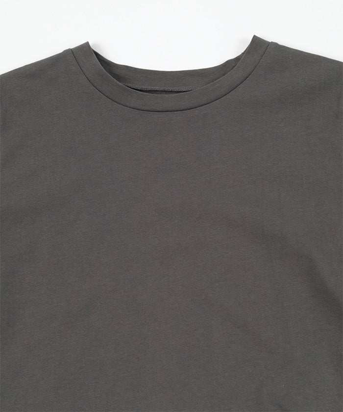 ミエット miette フェザークロップドTシャツ (チャコール) チャコール