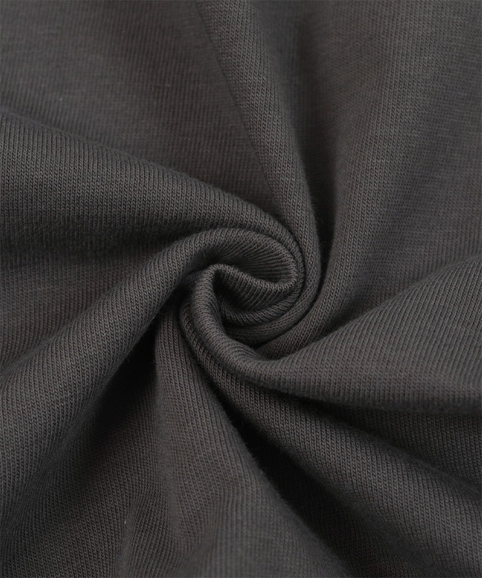 ミエット miette フェザークロップドTシャツ (チャコール) チャコール