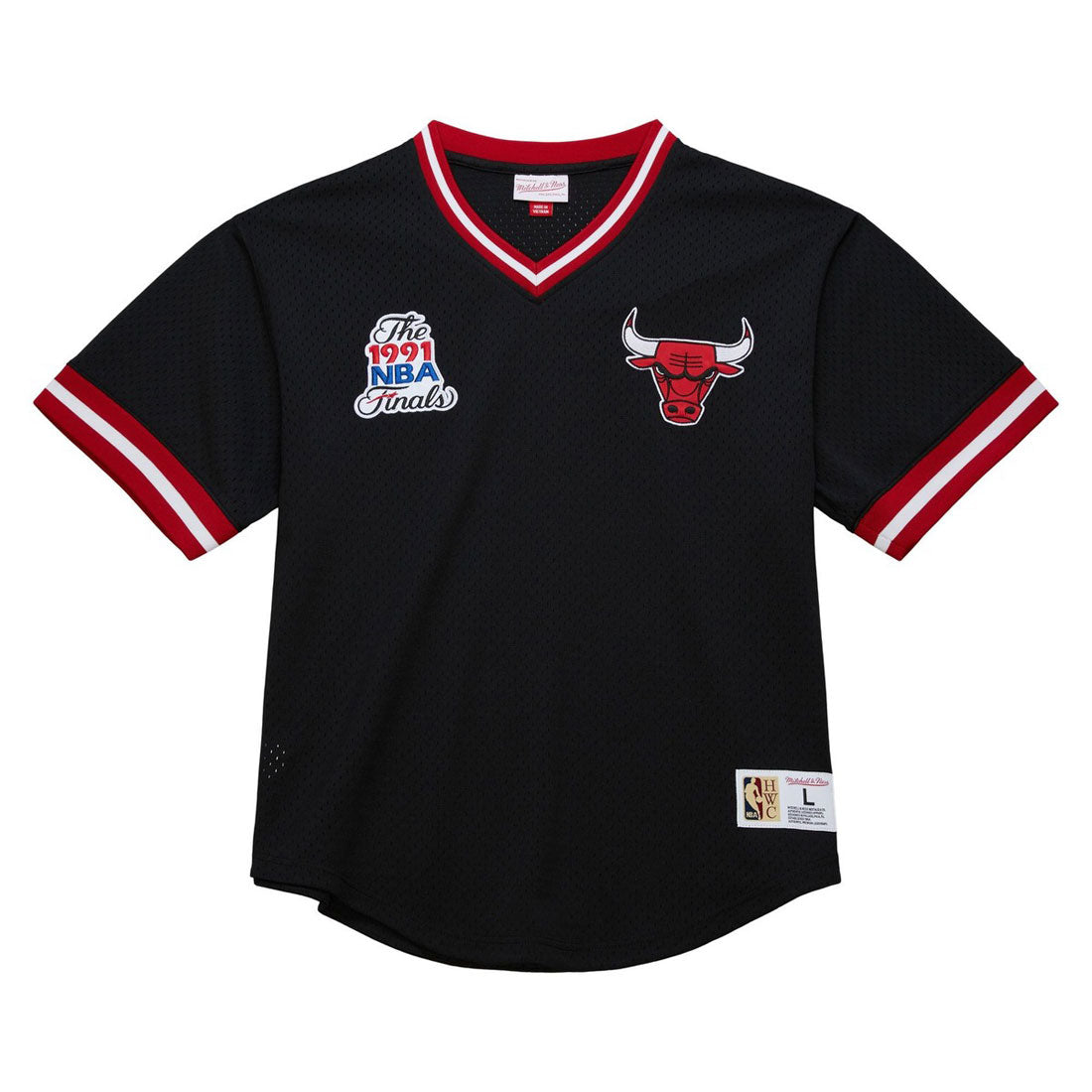 ミッチェルアンドネス mitchell & ness Mitchell & Ness Fashion Mesh V-Neck Vintage Logo Chicago Bulls(ミッチェルアンドネス ファッション メッシュ Vネック シカゴ ブルズ) (ブラック) ブラック