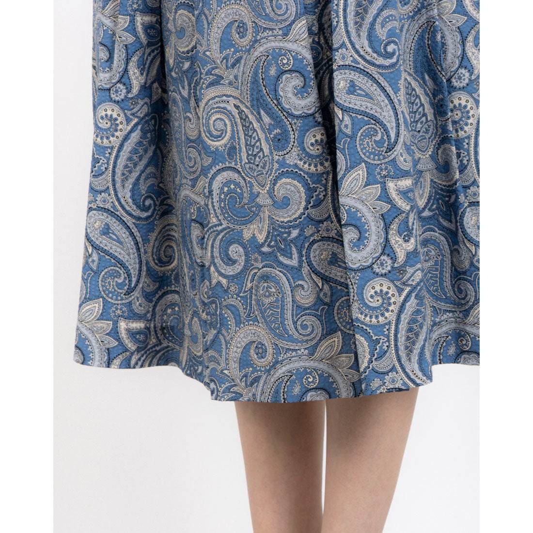 ミ・デゥー mi・deu・・・ ペイズリー柄タックスカート (ブルー) ブルー