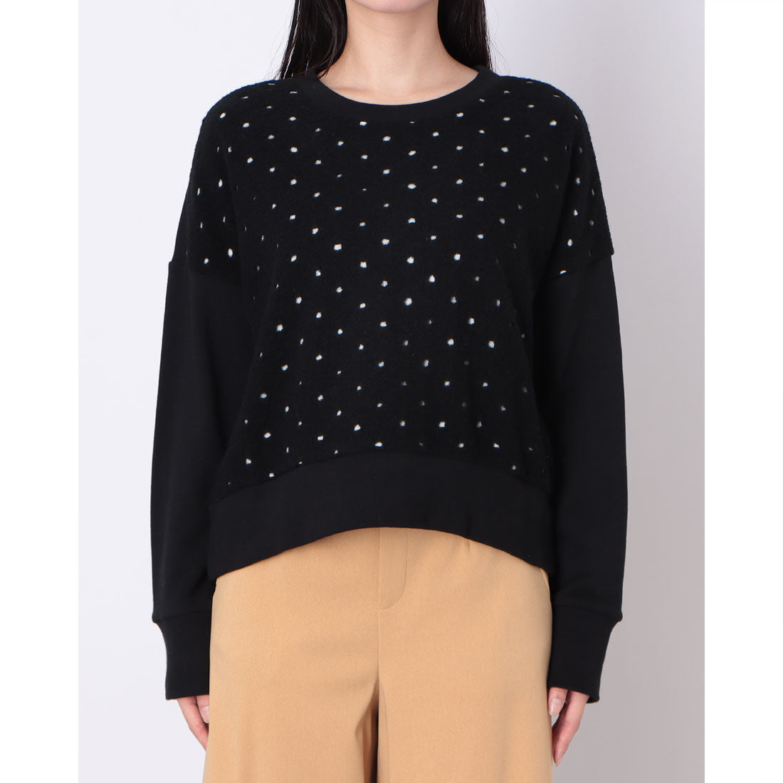 ミ・デゥー mi・deu・・・ スイビBD*綿天竺丸首PO (チャコールグレイ) チャコールグレイ