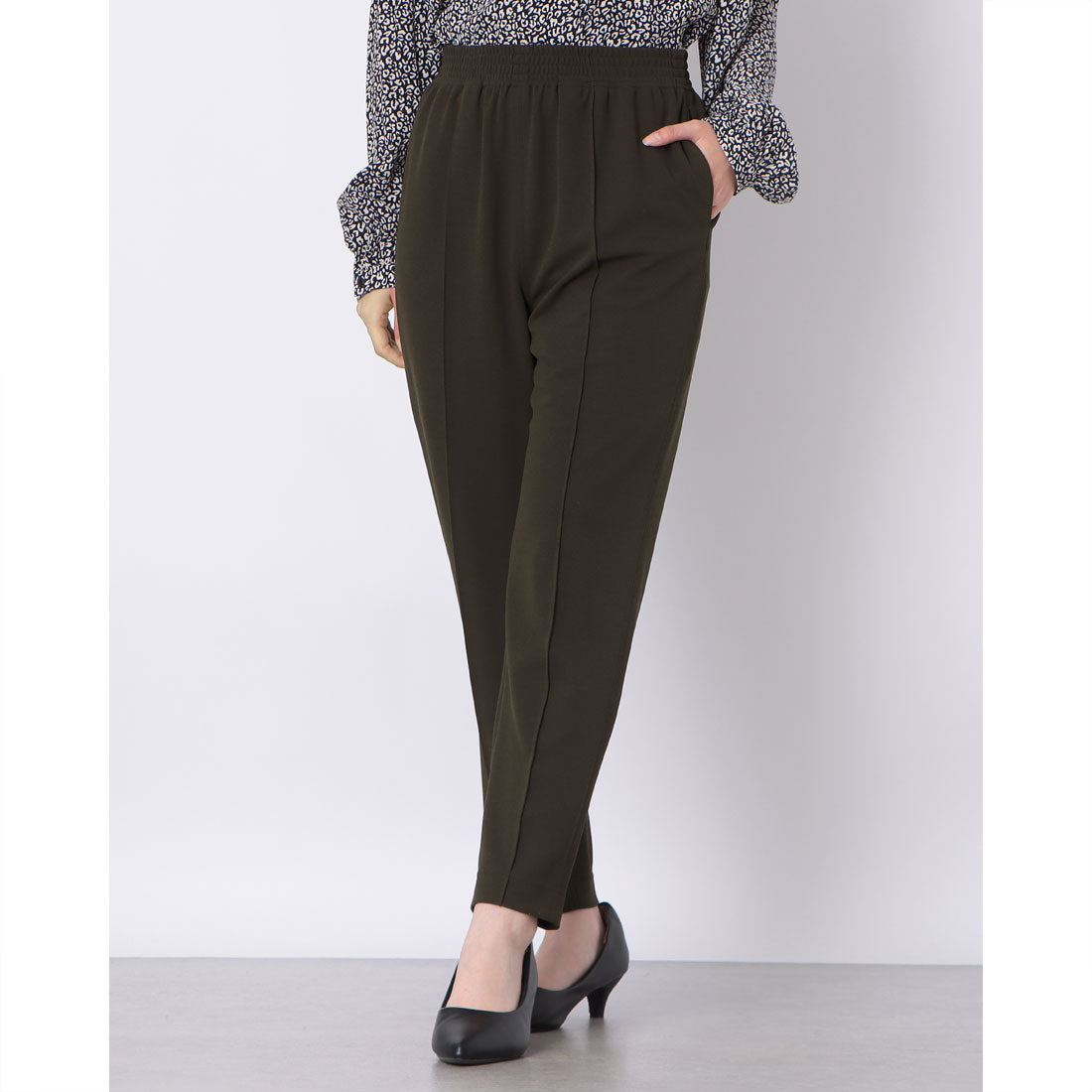 ミ・デゥー mi・deu・・・ アクアスーチングジョーゼットPT (カーキグリーン) カーキグリーン