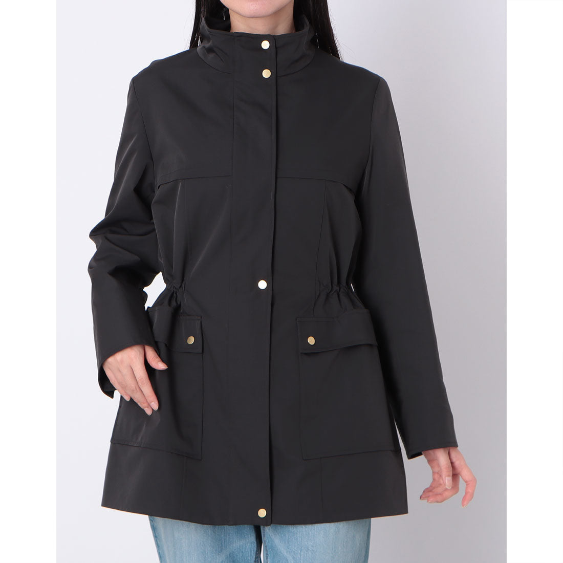 ミ・デゥー mi・deu・・・ スタンドカラーコート (ブラック) ブラック