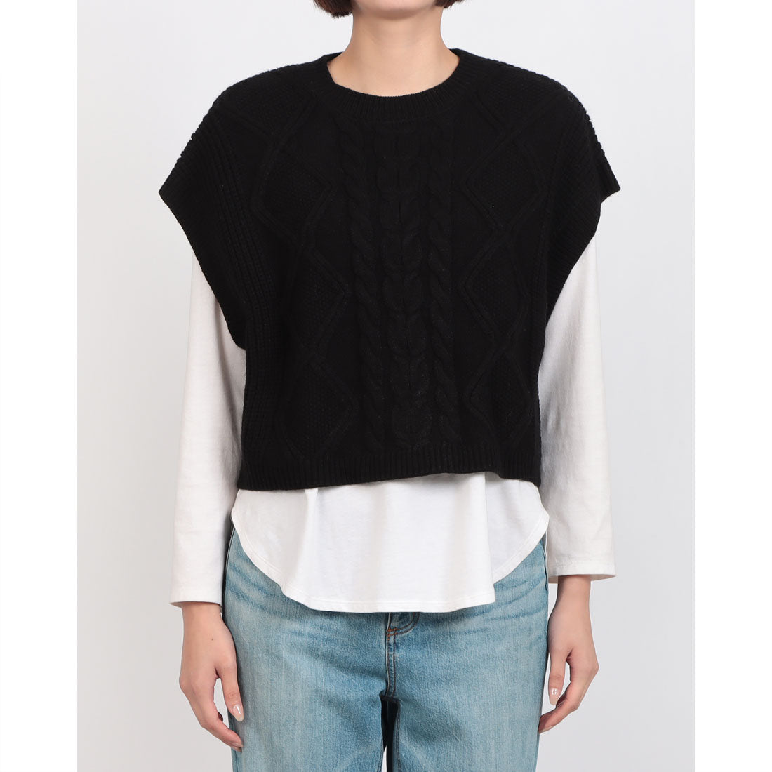 ミ・デゥー mi・deu・・・ 5Gケーブルベスト (ターコイズ) ターコイズ