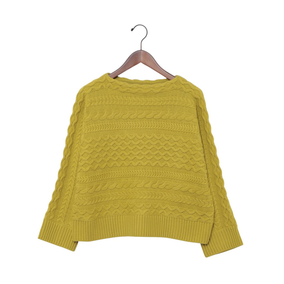 ミ・デゥー mi・deu・・・ 身頃ケーブル横使ドルマンプルオーバー (カラシ) カラシ