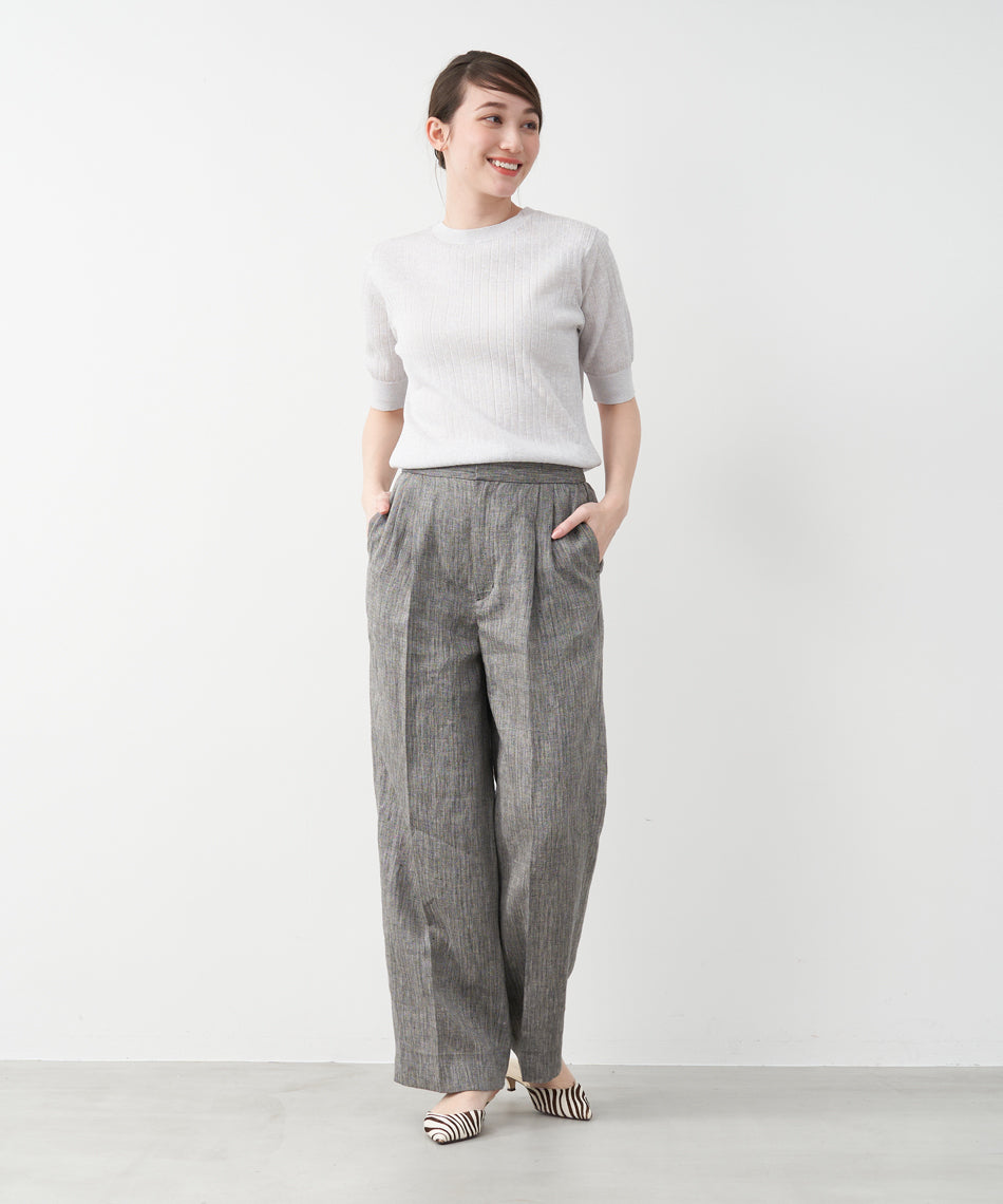 マイカアンドディール MICA&DEAL adjastable linen pants (BEIGE) BEIGE