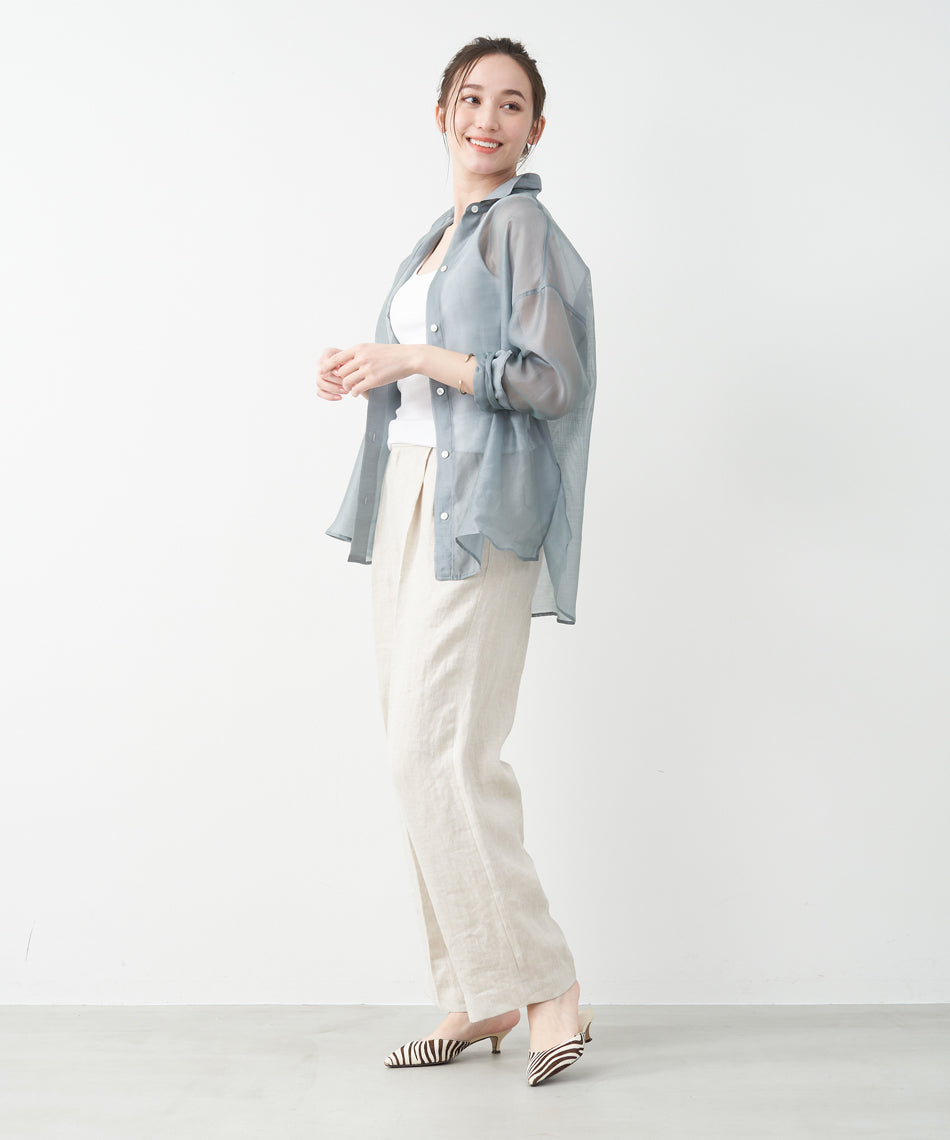 マイカアンドディール MICA&DEAL adjastable linen pants (BEIGE) BEIGE