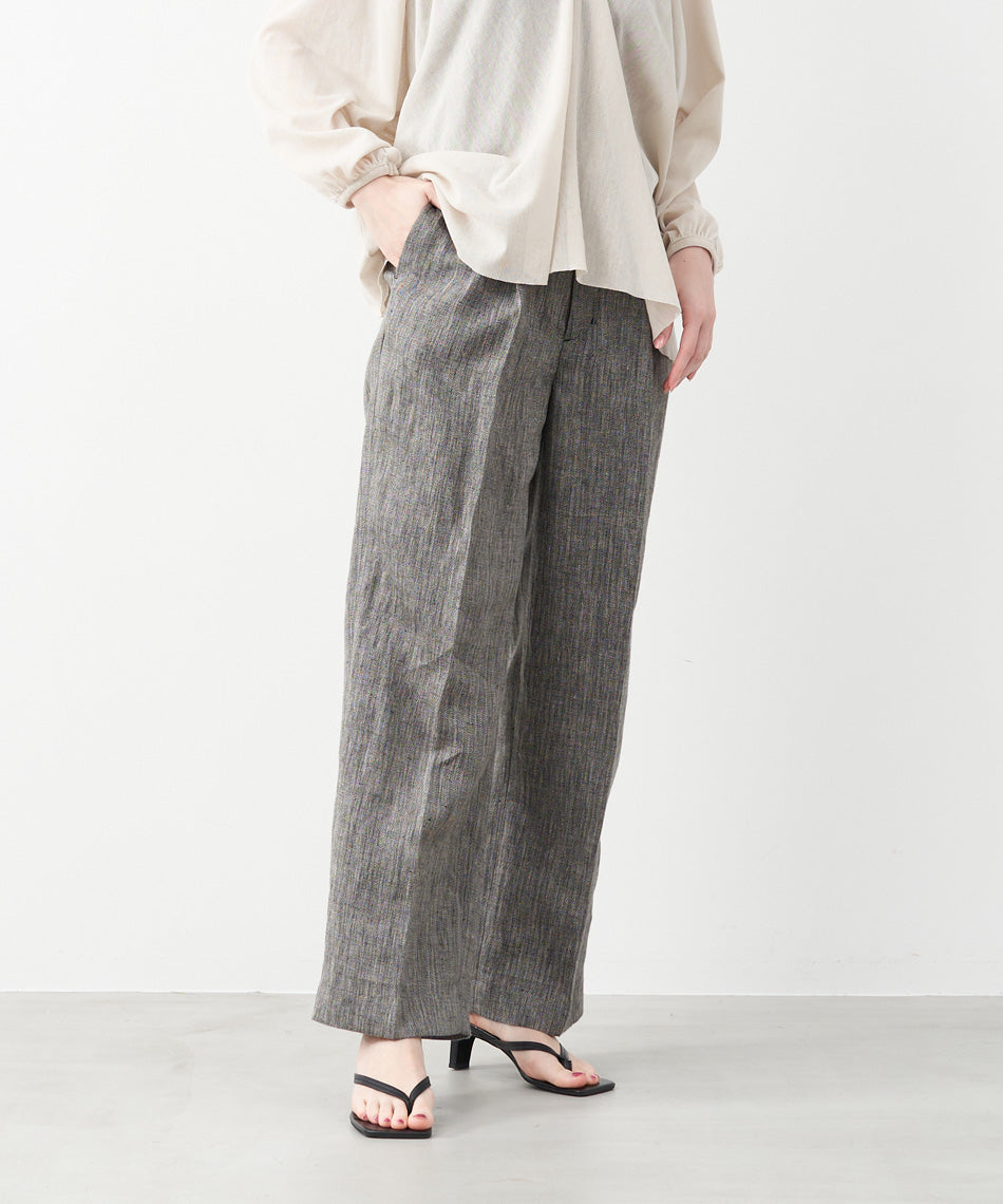 マイカアンドディール MICA&DEAL adjastable linen pants (BEIGE) BEIGE