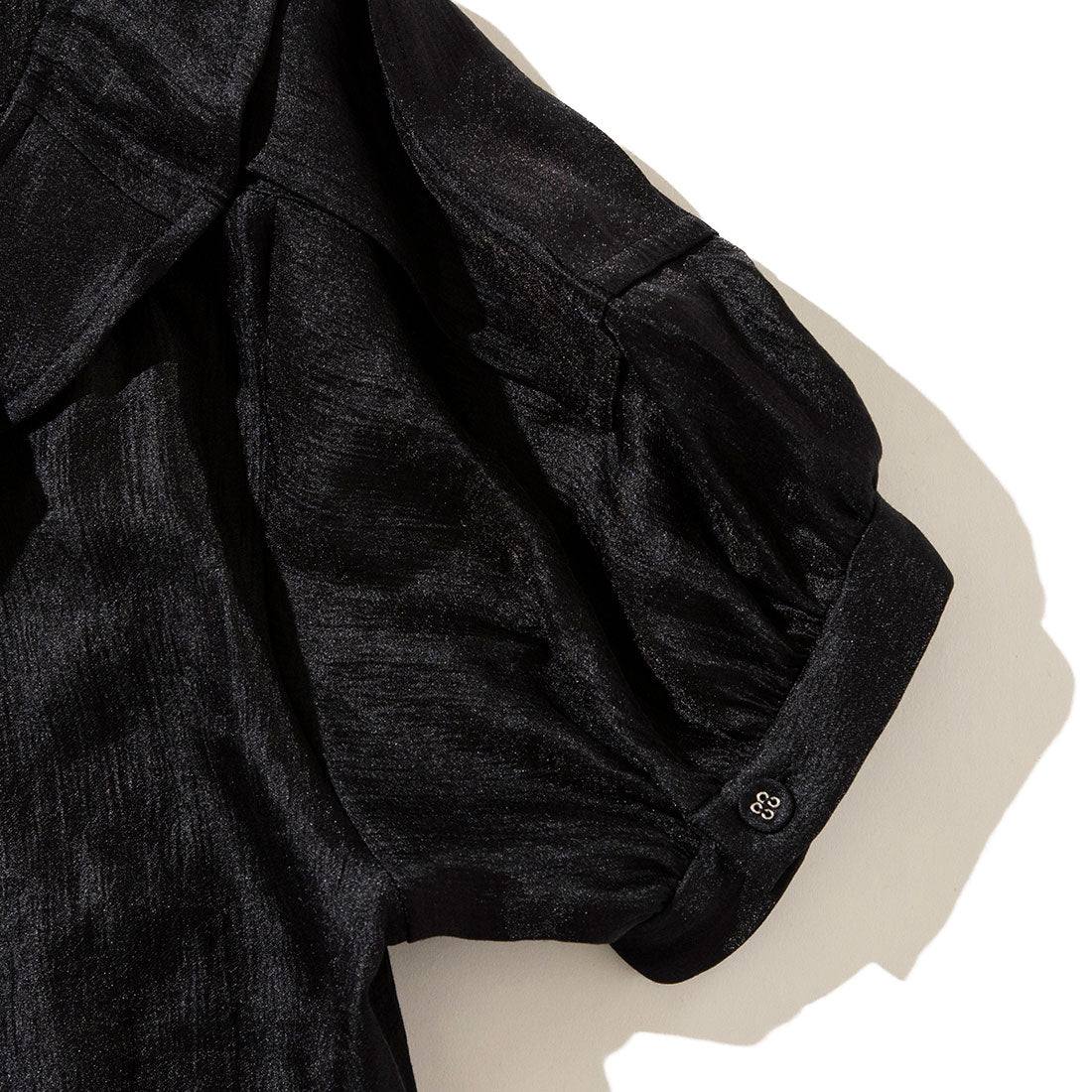 ミヤオ MIYAO フリルフラップ付きミニドレス(Mini Dress with Ruffled Flap) (ブラック) ブラック